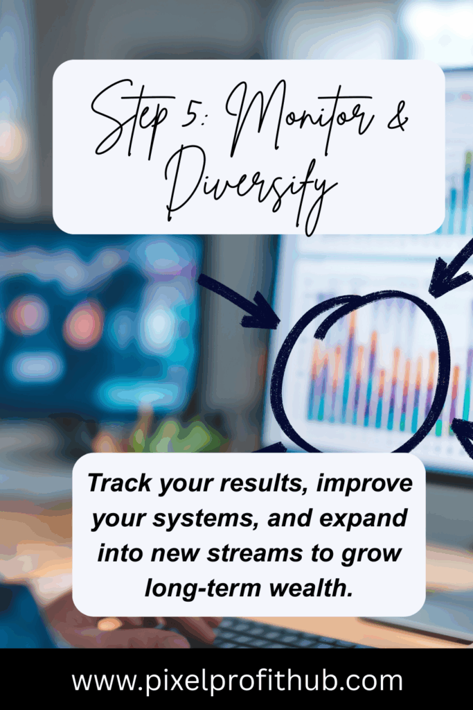 Track your results, improve your systems, and expand into new streams to grow long-term wealth.